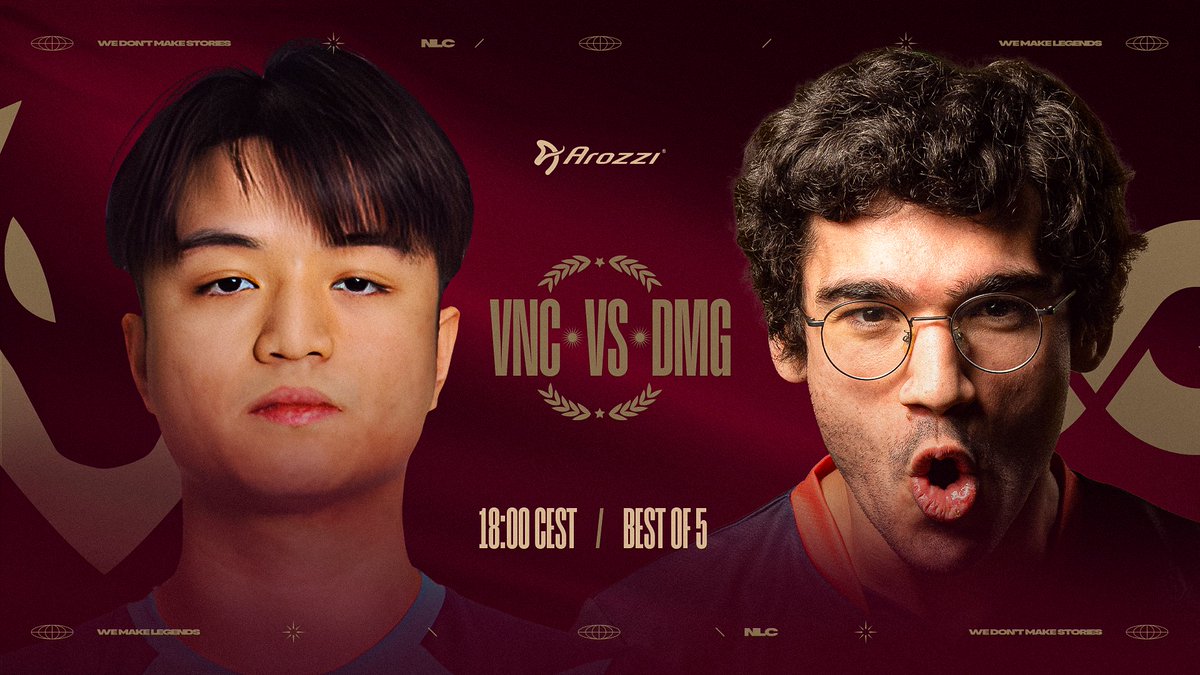 Arozzi NLC (@nlclol) on Twitter photo 📢 LOWER BRACKET CONTINUES TONIGHT
Tonight at 18:00 CEST, <a href="/VNC_Esports/">Venomcrest</a> face <a href="/DMGesportGG/">DMG Esports</a> in a lower bracket elimination Bo5!
One moves on to face <a href="/VerdantEC/">Verdant</a>, the other says goodbye to playoffs.
🎙️ <a href="/Archarom/">Archarom</a>, <a href="/Hiprain/">Jake Matthews</a>, <a href="/g_troubleinc/">Troubleinc.</a>, <a href="/DucklingCasts/">Duckling</a>, <a href="/EragonUK/">Eragon</a>
📺 📢 LOWER BRACKET CONTINUES TONIGHT
Tonight at 18:00 CEST, <a href="/VNC_Esports/">Venomcrest</a> face <a href="/DMGesportGG/">DMG Esports</a> in a lower bracket elimination Bo5!
One moves on to face <a href="/VerdantEC/">Verdant</a>, the other says goodbye to playoffs.
🎙️ <a href="/Archarom/">Archarom</a>, <a href="/Hiprain/">Jake Matthews</a>, <a href="/g_troubleinc/">Troubleinc.</a>, <a href="/DucklingCasts/">Duckling</a>, <a href="/EragonUK/">Eragon</a>
📺