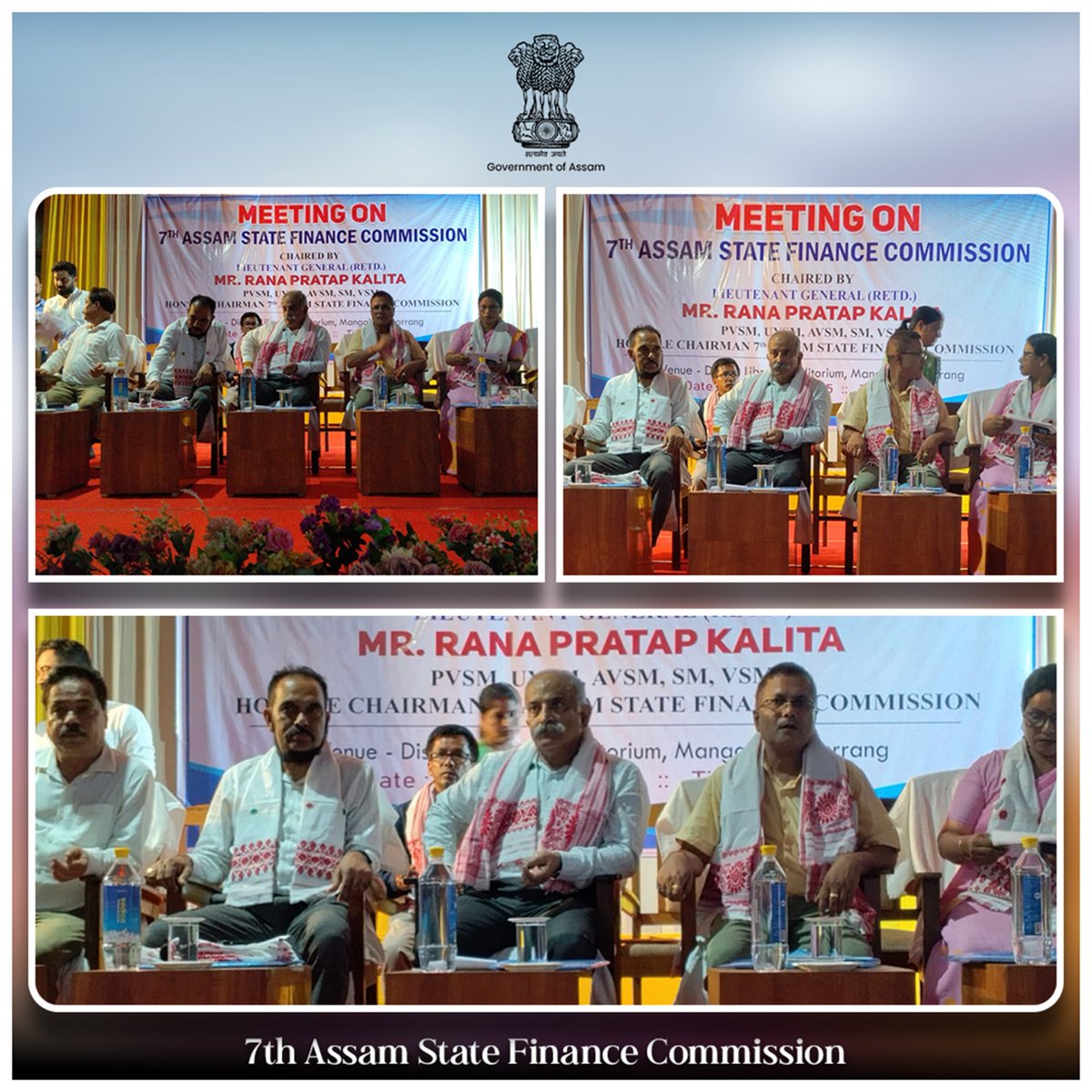 SFCAssam's tweet photo. On August 11–12, 2025, the 7th Assam State Finance Commission, led by Chairman Lt. Gen. (Retd.) Rana Pratap Kalita, held consultations with local bodies &amp; stakeholders in Morigaon, Nagaon, Sonitpur &amp; Darrang districts.
#FinanceCommission #LocalGovernance #StakeholderEngagement https://t.co/mKDlo6Hw4x