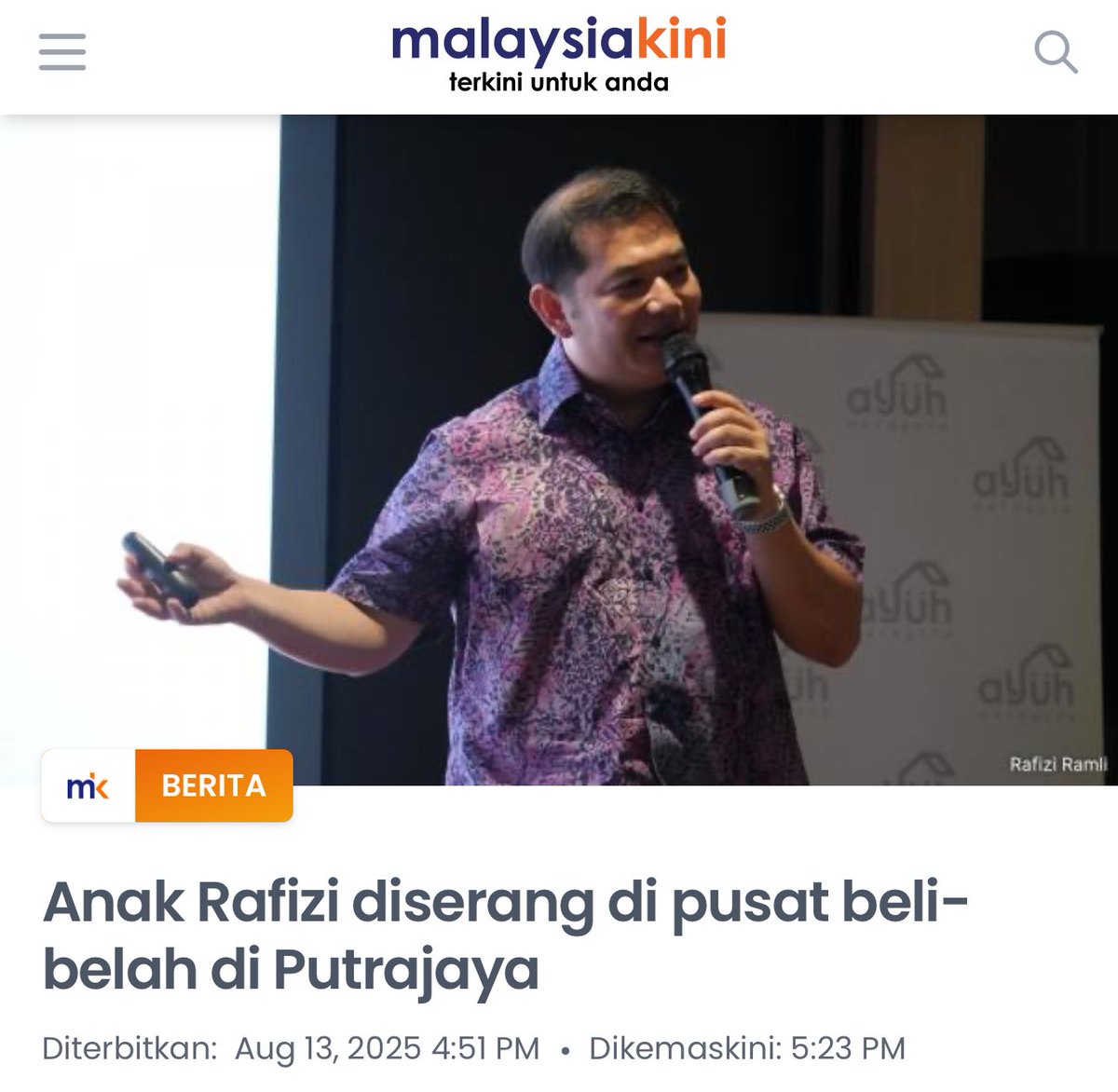 Madam K 🐈⬛ #letsBuildGaza (@oreo_koshka330) on Twitter photo If it is not Alamanda, it is IOI City Mall (the mall that claims to be part of Putrajaya, but it is not)
Who would harm a 12 year old child! Bloody hell ‼️
Zara was 13 😭😭
Anak bekas menteri org berani serang, apa lagi anak org lain!
<a href="/saifnasution/">Saifuddin Nasution Ismail</a> If it is not Alamanda, it is IOI City Mall (the mall that claims to be part of Putrajaya, but it is not)
Who would harm a 12 year old child! Bloody hell ‼️
Zara was 13 😭😭
Anak bekas menteri org berani serang, apa lagi anak org lain!
<a href="/saifnasution/">Saifuddin Nasution Ismail</a>