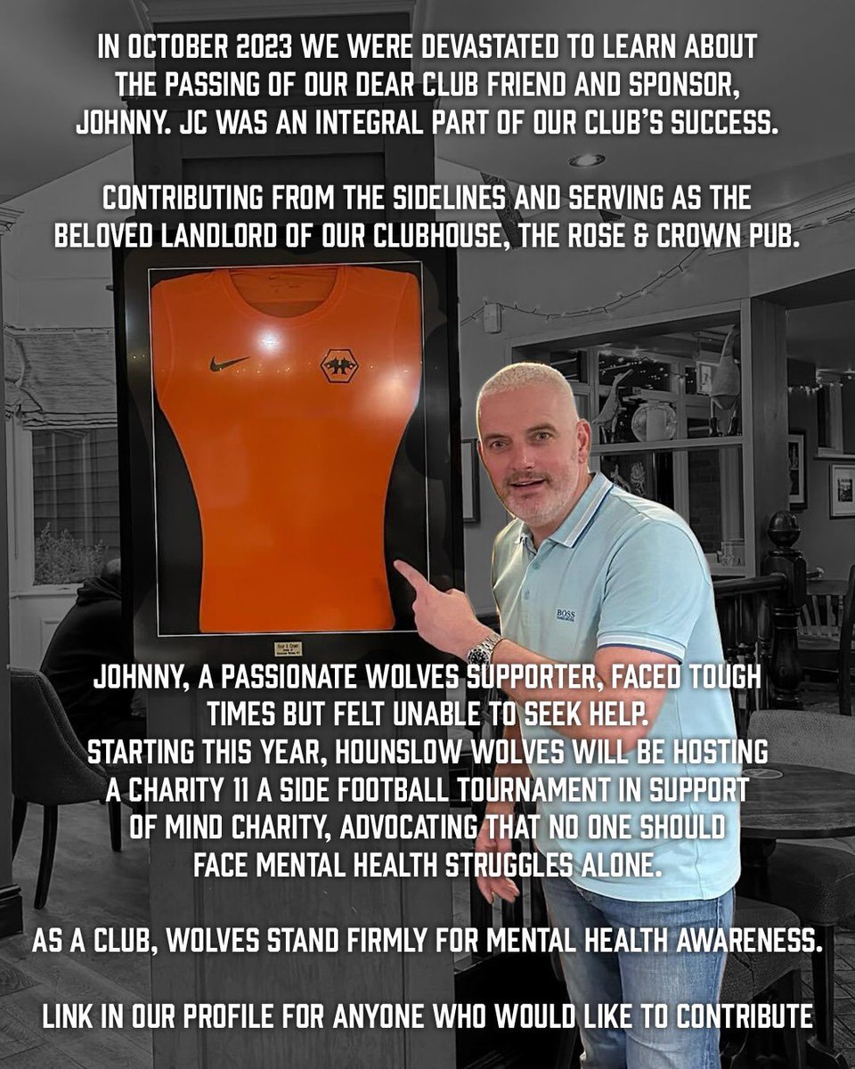 Hounslow Wolves Corbett Memorial 11s Tournament 🐺🧡

In October 2023 we were devastated to learn about the passing of our dear club friend &amp; sponsor, Johnny. JC was an integral part of our club’s success, contributing from the sidelines and serving as the beloved landlord of our