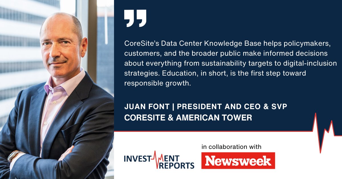 Why are data centers the unsung heroes of AI?
Juan Font, CoreSite CEO &amp; American Tower SVP, breaks down their vital role in America Rewired.
Full interview 👉 investmentreports.co/interview/juan…
#AmericaRewired #DataCenters #AI #TechLeadership #InfrastructureMatters