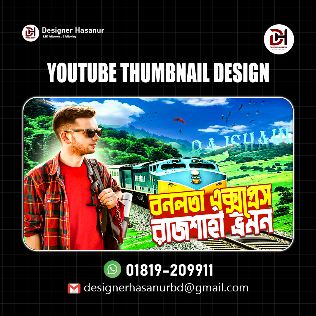 hasanurrahmande's tweet photo. 🌄✨ Want to make your YouTube videos stand out?

I design unique, eye-catching thumbnails that boost views &amp; clicks!

✅ Fast | ✅ High-Quality 

#youtubethumbnaildesign #customthumbnail #graphicdesign #catchythumbnail #professionaldesign #travelblog #designerhasanur https://t.co/kyDW3miKwF