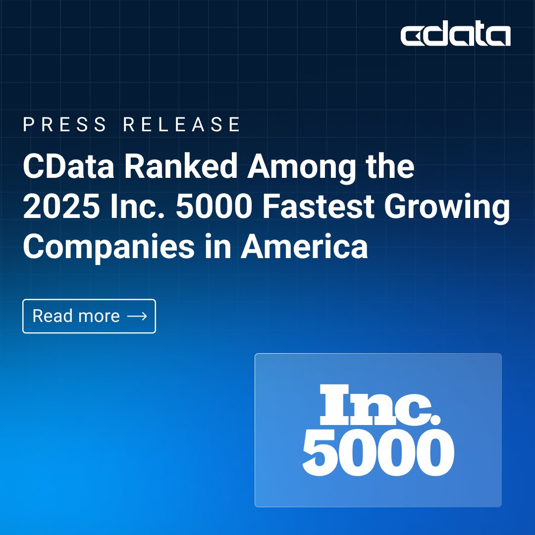 cdatasoftware's tweet image. We’ve done it again! 🎉 CData is on the 2025 @Inc 5000 list for the 2nd year in a row: bit.ly/4oyVEPV 

Proud to be recognized for growth, innovation &amp;amp; leadership in #DataConnectivity. 

#CData #Growth #Innovation #Leadership #Inc5000