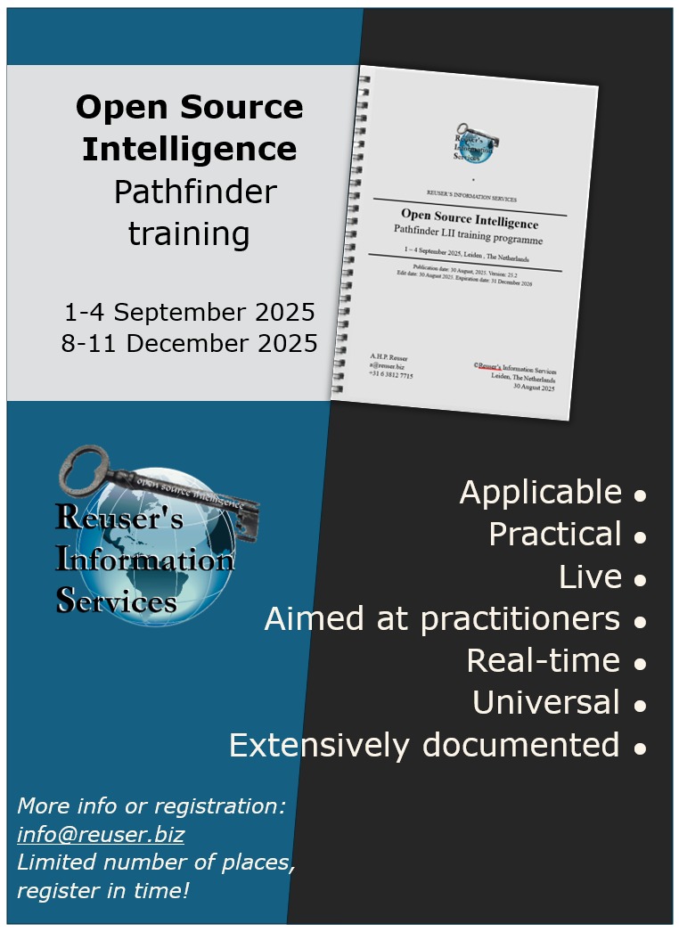 Do not let your chance slip away of learning the secrets of finding validated reliable intelligence on the Net. The OSINT Pathfinder is the worlds longest running open source intelligence training programme.

opensourceintelligence.biz/osint-training…

#OSINT #intelligencetraining