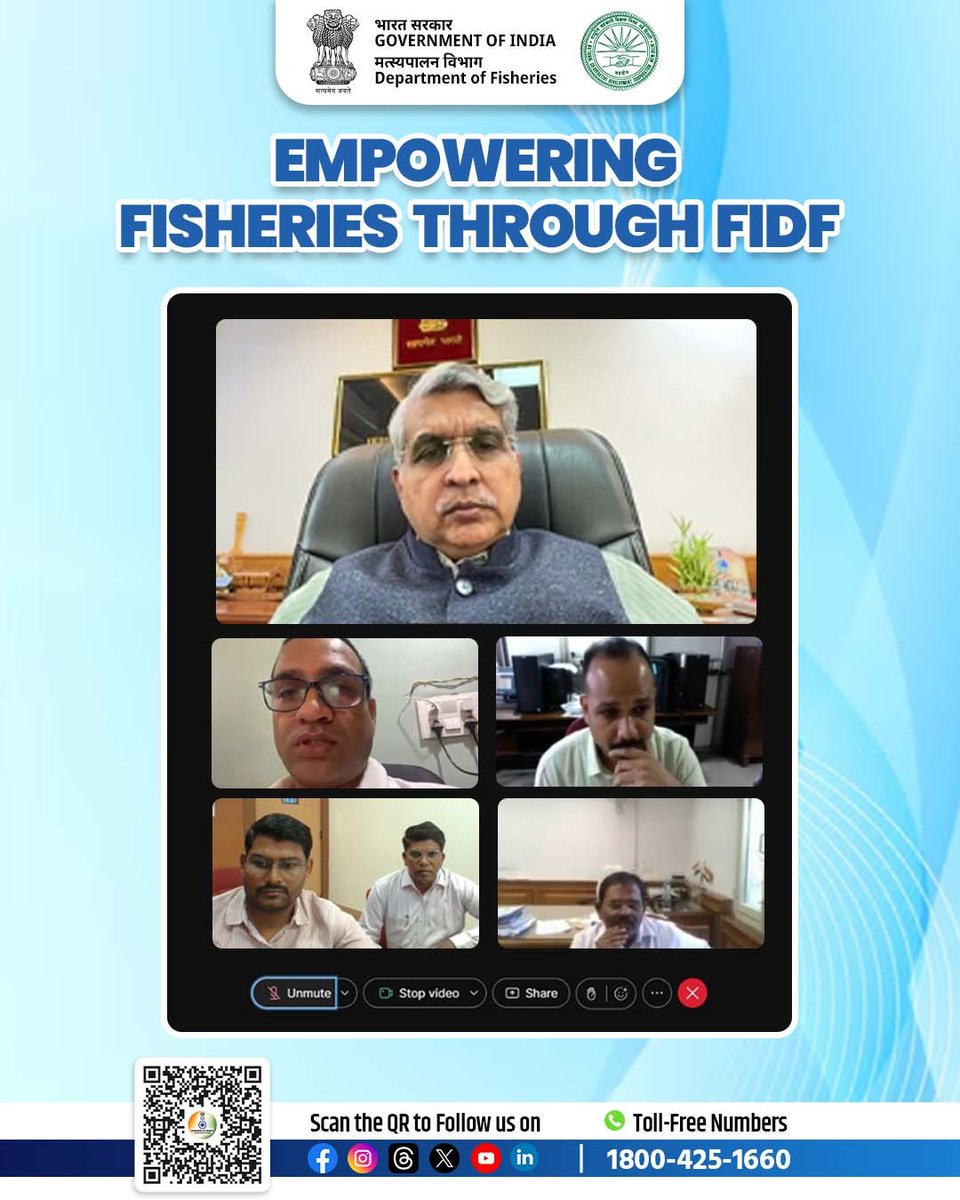 Shri Sagar Mehra, JS chaired  Fisheries &amp; Aquaculture Infrastructure Development Fund (FIDF) Outreach Workshop with District Fisheries Officials and Fisheries Cooperatives organised by NCDC and NFDB, over VC on 13th August, 2025. JS briefed about the benefits of the FIDF scheme