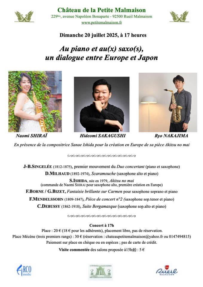 S_project703's tweet photo. 夏休み🌻フランス🇫🇷ドイツ🇩🇪にて演奏していました。先ずはリュエルマルメゾンのお城で一高音楽科に勤務してた頃に出会った坂口秀臣くんと管打1位にも輝いた実力者の中島諒さんとコンサート🎷その後リードで有名なヴァンドレン社と愛用メーカーのセルマーパリの社長フロフォン・ミヨー氏とのショット❗️ https://t.co/DCS7P8YRon