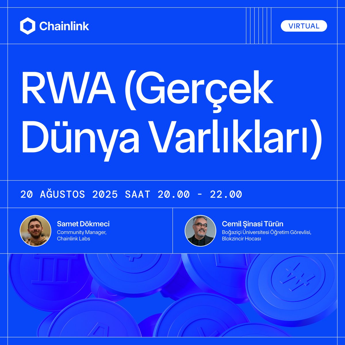 Chainlink Türkiye (@chainlink_tr) on Twitter photo RWA (Gerçek Dünya Varlıkları) nedir, ne işe yarar, nasıl çalışır diye mi merak ediyorsun? 🤓
O zaman 20 Ağustos Çarşamba 20:00–22:00’de <a href="/Jetwell/">Cemil Şinasi Türün Jetwell.eth</a> hocamızla Zoom’da buluşuyoruz!
Sohbet, bilgi ve bolca “aaa buymuş!” anı seni bekliyor. Ücretsiz & Türkçe!
🔗 lu.ma/5juig48x RWA (Gerçek Dünya Varlıkları) nedir, ne işe yarar, nasıl çalışır diye mi merak ediyorsun? 🤓
O zaman 20 Ağustos Çarşamba 20:00–22:00’de <a href="/Jetwell/">Cemil Şinasi Türün Jetwell.eth</a> hocamızla Zoom’da buluşuyoruz!
Sohbet, bilgi ve bolca “aaa buymuş!” anı seni bekliyor. Ücretsiz & Türkçe!
🔗 lu.ma/5juig48x