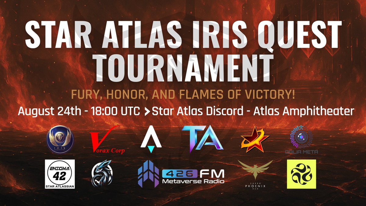 🔥 In the heart of the Atlas Amphitheater, the flame of Sogmian Flames will burn bright. Witness the fire, the glory, and the strategy that will shape destiny!

📅 SAVE THE DATE
📍 Official Star Atlas 

Discord Event 👉 discord.com/events/7892262…