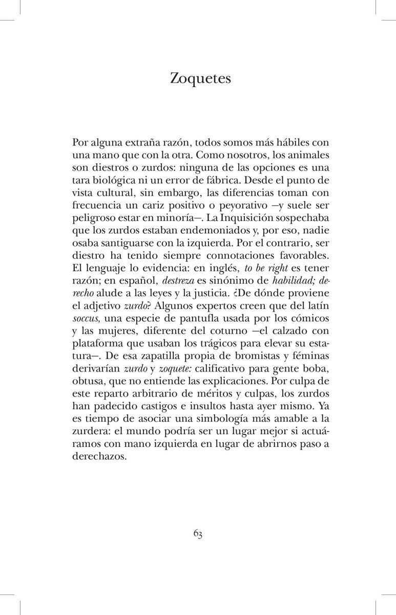 edcontrasena's tweet photo. Como es tradición, hoy, Día Internacional de la Zurdera, comparto esta columna de @irenevalmore (que sabe de lo que habla: es zurda), que se puede encontrar en «El futuro recordado»,  la antología de columnas que publicamos en 2020. https://t.co/PNTzTukEk6