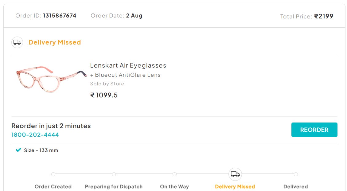 Bhg730's tweet photo. Hey, @Lenskart_com, Order ID: 1315867674, Both product were unable to deliver, no one call me for the delivery, currently both are RTO, I bought from Bhuvaneswari Nagar, Hebbal Store, now store has no idea what to do, Please atleast refund my fund as it was not delivered. 😡 https://t.co/OgcvwWB1BL