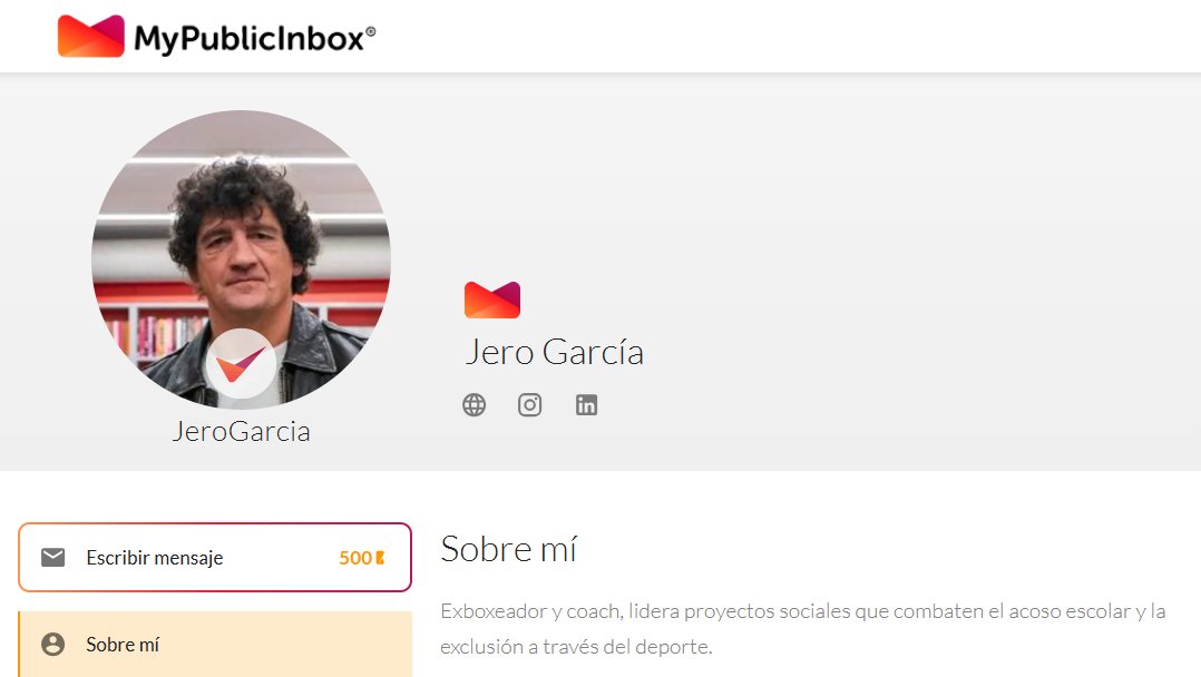 MyPublicInbox (@mypublicinbox) on Twitter photo Nos es grato dar la bienvenida hoy a Jero García, exboxeador, coach y escritor de varios libros, actualmente lidera proyectos sociales que combaten el acoso escolar y exclusión a través de <a href="/JeroFundacion/">Fundación Jero García</a> (mypublicinbox.com/fundacionJerog…). Descubre más sobre él visitando su #perfilpublico Nos es grato dar la bienvenida hoy a Jero García, exboxeador, coach y escritor de varios libros, actualmente lidera proyectos sociales que combaten el acoso escolar y exclusión a través de <a href="/JeroFundacion/">Fundación Jero García</a> (mypublicinbox.com/fundacionJerog…). Descubre más sobre él visitando su #perfilpublico
