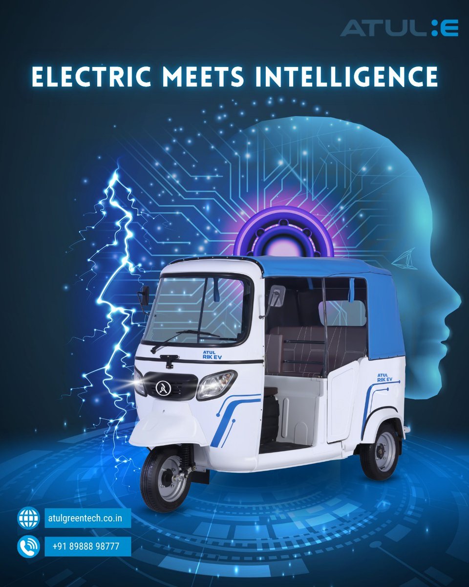 AtulGreentech's tweet photo. ATUL RIK TWIN goes beyond being emission-free.
It’s engineered for intelligent navigation, superior handling, and lower running costs — crafted for tomorrow’s city streets with tech that puts drivers first.
#AtulGreentech #IntelligentEV #DriveTheRevolution #FutureOfMobility https://t.co/EGQpdBxsOc