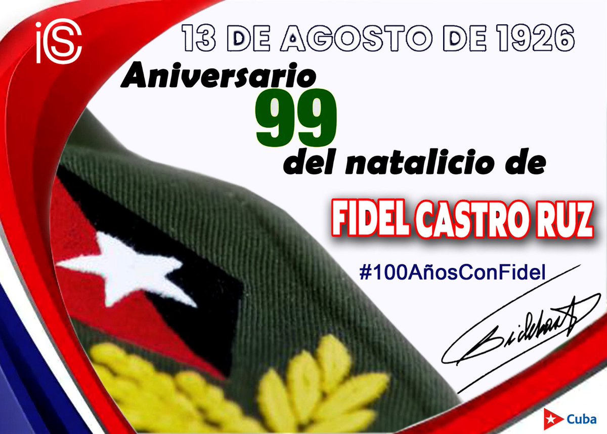 Y en eso llegó Fidel ✊

Su ejemplo, su legado, sus alertas y enseñanzas, su fe inquebrantable en la victoria, su creatividad y optimismo, su confianza en el pueblo, más necesarias que nunca. 

Estamos y estaremos con #FidelPorSiempre
#100AñosConFidel