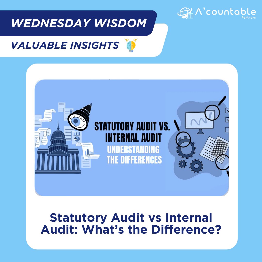 acountablep's tweet photo. Statutory vs Internal Audit: One ensures legal compliance, the other boosts efficiency—together, they safeguard your business. ✅📊
#acountablepartners #Audit #StatutoryAudit #InternalAudit #Compliance #RiskManagement #FinanceTips https://t.co/H2Y66eMYsE
