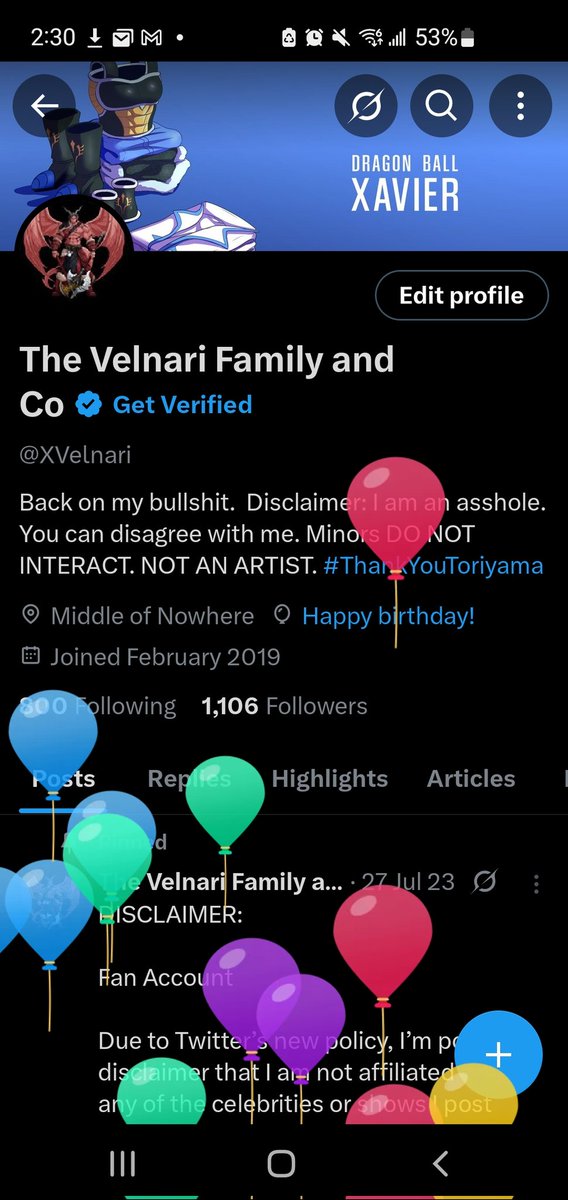 XVelnari's tweet photo. Fookin balloons
GET OUT OF MY NERD SHED! https://t.co/e9m1SC9a5c