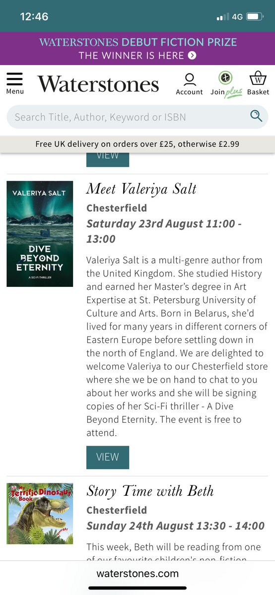 Valeriya Salt (@lsalt1) on Twitter photo My very first book signing 😍 I'll be meeting readers and chatting about DIVE BEYOND ETERNITY at Waterstones Chesterfield (<a href="/WSChesterfield/">Waterstones Chesterfield</a>) on Saturday, 23rd August.
Hope to see you there.
Meet Valeriya Salt | Events at Waterstones Bookshops waterstones.com/events/meet-va… My very first book signing 😍 I'll be meeting readers and chatting about DIVE BEYOND ETERNITY at Waterstones Chesterfield (<a href="/WSChesterfield/">Waterstones Chesterfield</a>) on Saturday, 23rd August.
Hope to see you there.
Meet Valeriya Salt | Events at Waterstones Bookshops waterstones.com/events/meet-va…