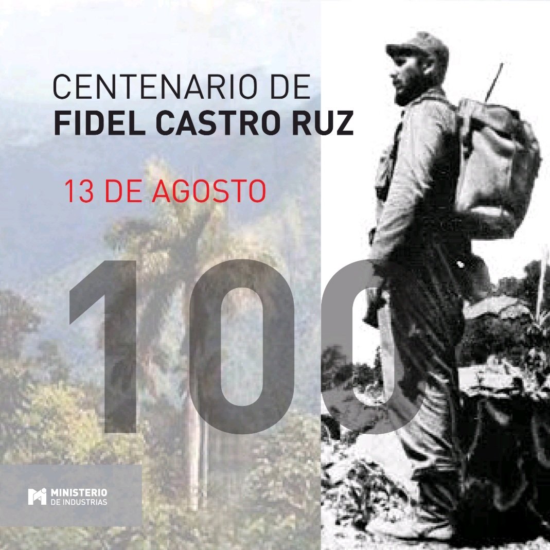 Nuestro digno homenaje y respeto a estos #100AñosConFidel, rememorando su vida y obra, viendo la vigencia de su pensamiento y todo su legado por #Cuba y el Mundo, la #Paz, el internacionalismo y la solidaridad. #IndustriasCuba