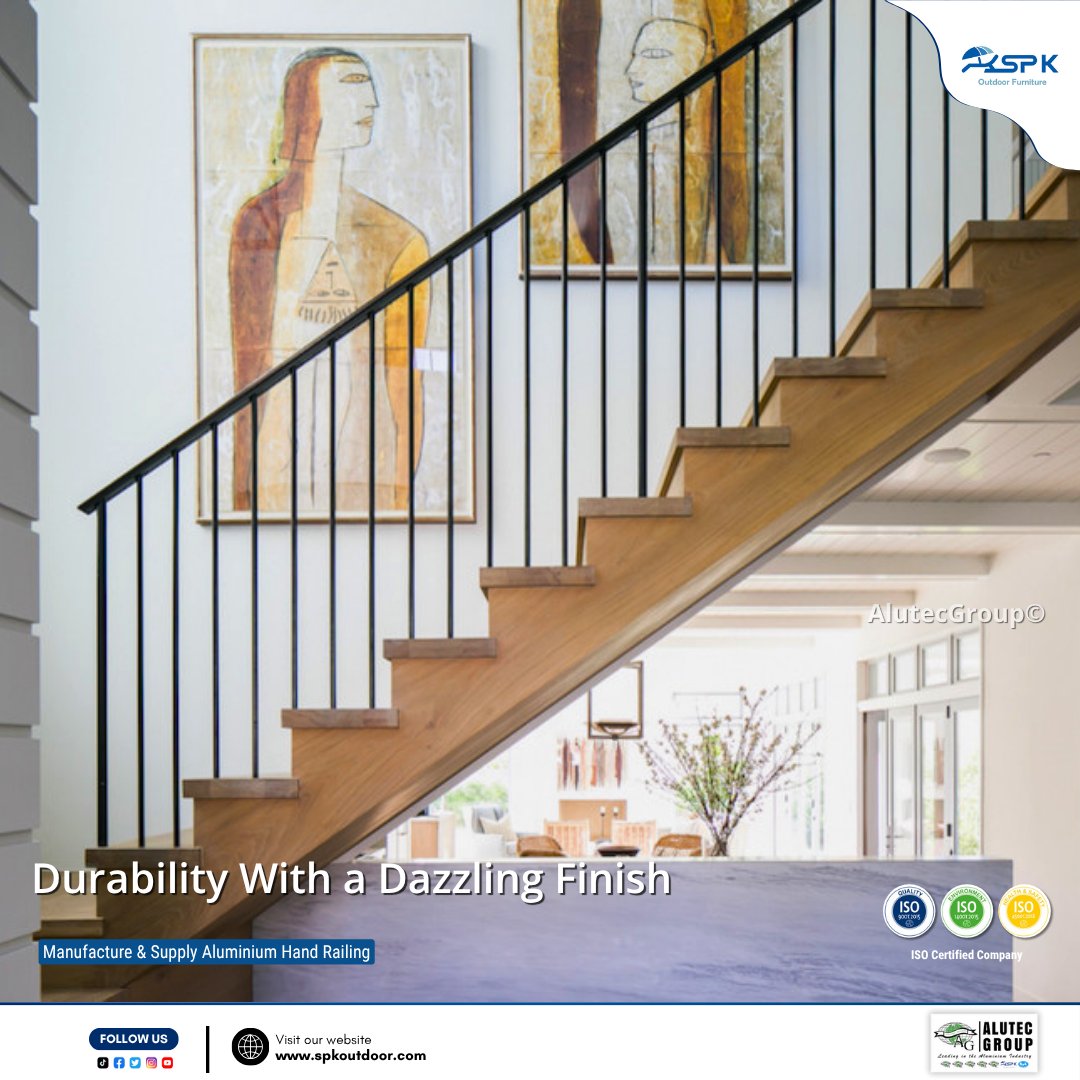 AlutecGroup's tweet image. Durability with a dazzling finish! ✨ SPK Outdoor Furniture&apos;s Aluminium Handrails are the perfect blend of strength and style, elevating your home.📱 Call 076 138 7452 or visit spkoutdoor.com to upgrade today! 🇱🇰 #Alutec #AluminumHandrails #HomeSafety #moderndesign