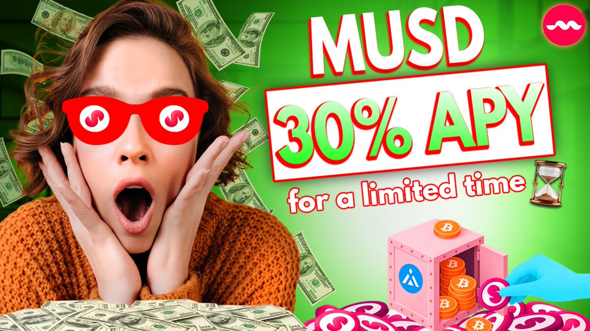 30% APY on MUSD VAULT was preset based on a specific TVL number. 
Right now its technically significantly higher than 30% 😱😱😱
The juice APY ends at the end of August🗓️
How to enjoy yields on MUSD while you can create cheap debt over time using your Bitcoin as collateral 🧵👇