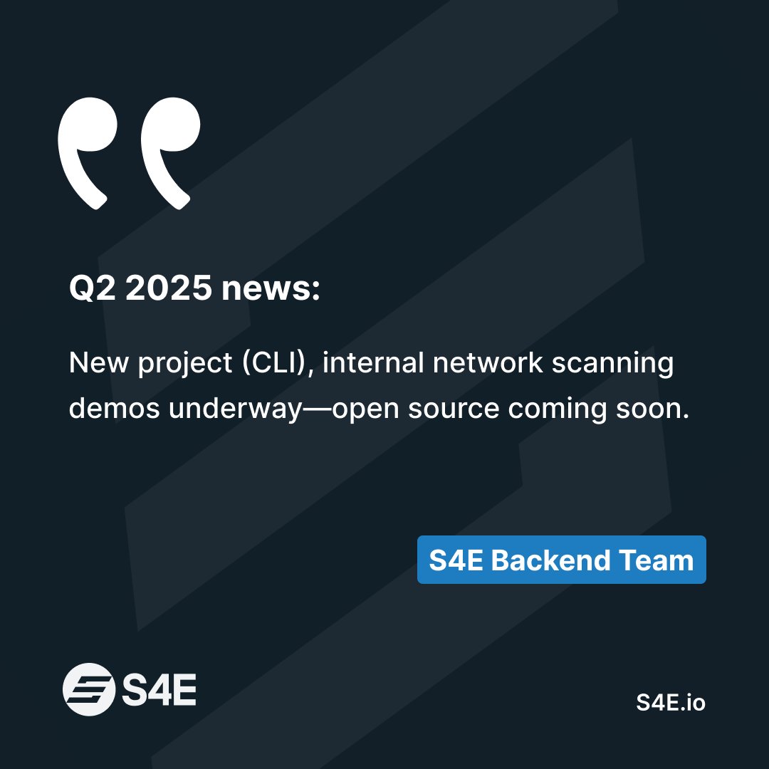 secforeveryone's tweet image. 📢 S4E Q2 Highlights | Backend Team
We’ve wrapped up an exciting quarter with our new CLI project, and internal network scanning demos are already in full swing. Next up: going open source! 🚀
#CyberSecurity #BackendDevelopment #OpenSource #CLI #NetworkSecurity #CTEM