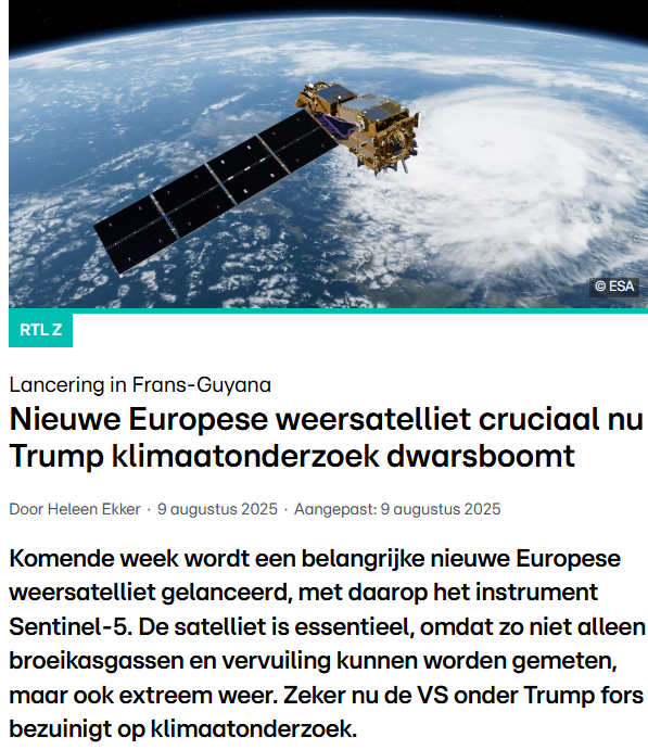 Matthijs85's tweet photo. EU maakt zichzelf onafhankelijk van weersatellieten Trump 👌
nu die de wetenschap dwarsboomt en censureert.. 🙄 https://t.co/80sSZvuGma 🛰️ #wetenschap #klimaat #Sentinel5 https://t.co/66skyiyWGi