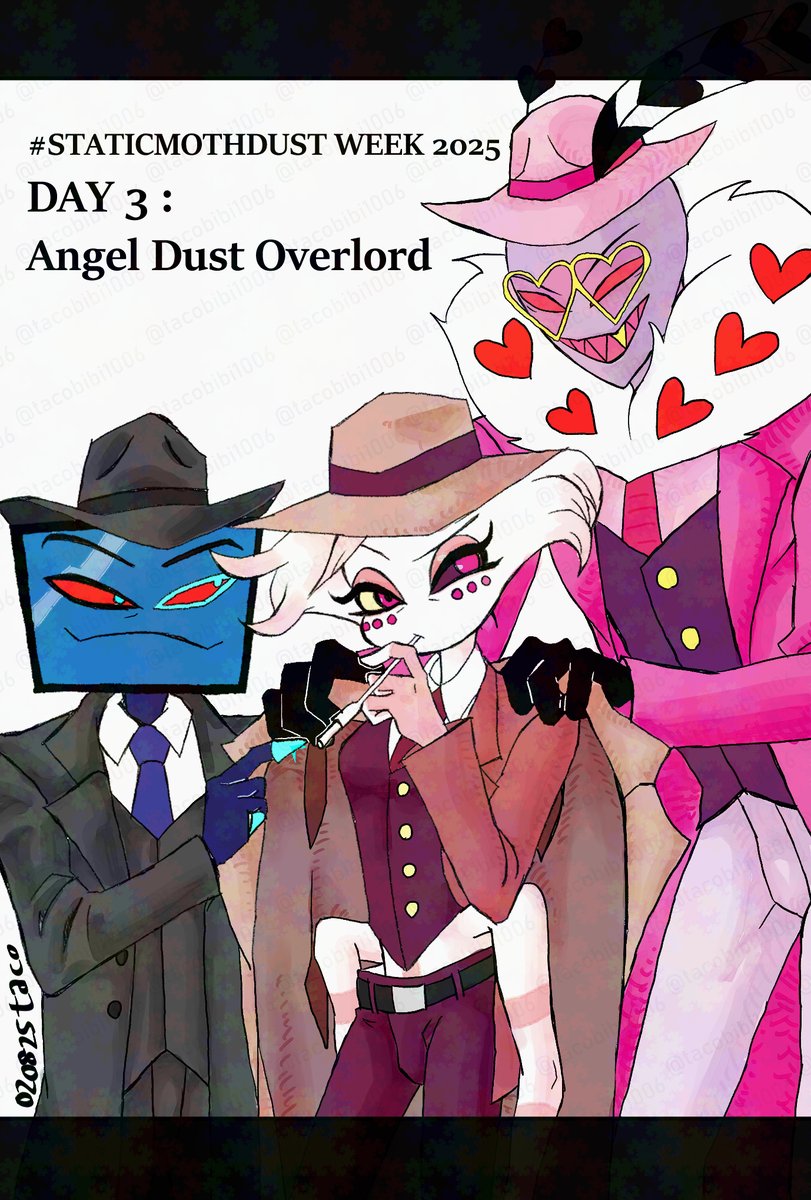 #staticmothdustweek 
#staticmothdust
ブルースカイ再掲。
Staticmothdust week 2025💕 
Day 3 : Angeldust Overlord