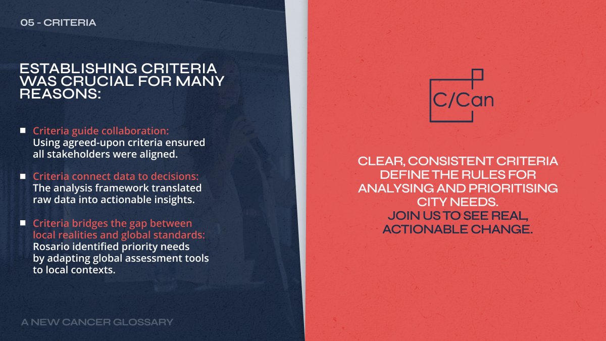Just like exam rubrics guide fair grading, our criteria guide fair and informed decisions in city #CancerCare. 

⏩Scroll to read more about how clear, consistent criteria, define the rules for #Analysis and prioritisation of city needs in Rosario, #Argentina.