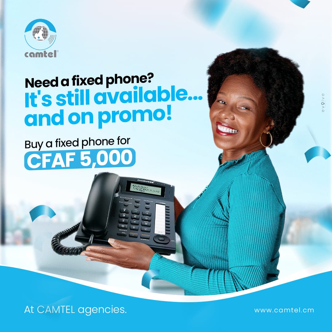 🎁☎️The promotion is still on !!
💸Buy a fixed phone for CFAF 5,000 at CAMTEL agencies. 

#Landline #PromoCamtel #Camtel