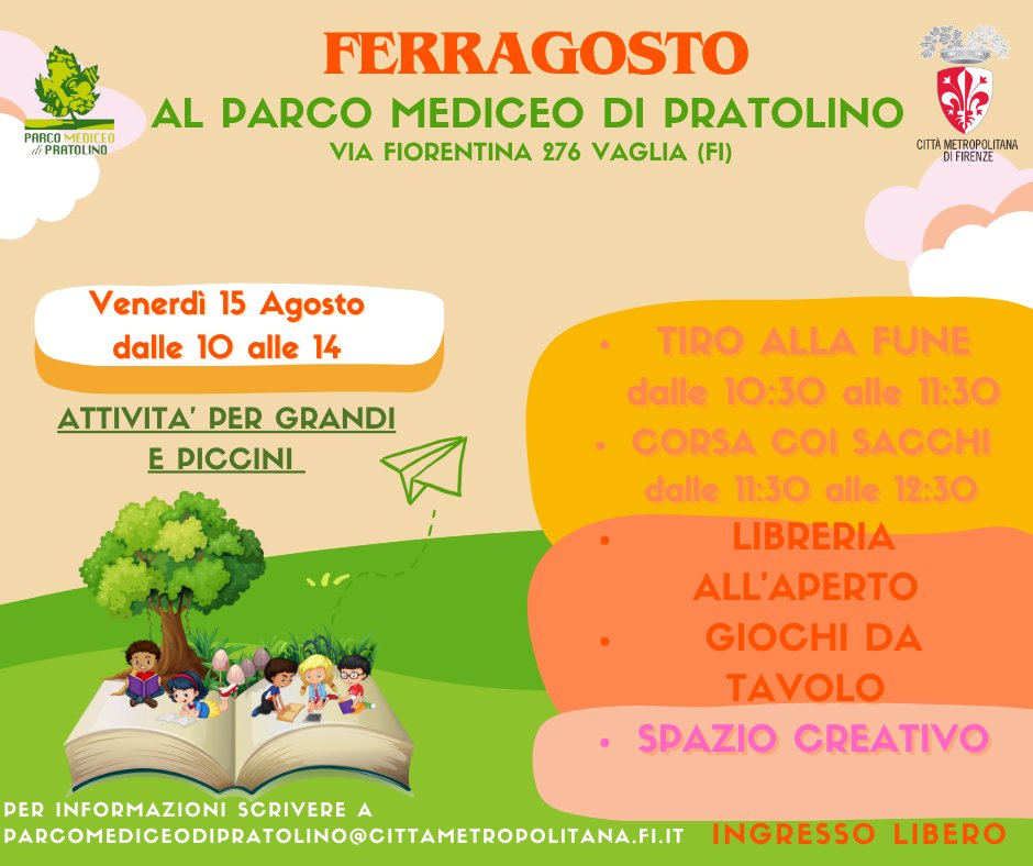 FlorenceTv (@florencetv_) on Twitter photo #dalterritorio #eventi <a href="/CittaMetro_FI/">CittaMetroFI</a>
Il Parco Mediceo di Pratolino sarà aperto anche il venerdì di Ferragosto: un’occasione per trascorrere l’intera giornata all’aria aperta e al fresco, immersi nella natura e nella storia.
INFO: tinyurl.com/yv9u4wpw #dalterritorio #eventi <a href="/CittaMetro_FI/">CittaMetroFI</a>
Il Parco Mediceo di Pratolino sarà aperto anche il venerdì di Ferragosto: un’occasione per trascorrere l’intera giornata all’aria aperta e al fresco, immersi nella natura e nella storia.
INFO: tinyurl.com/yv9u4wpw