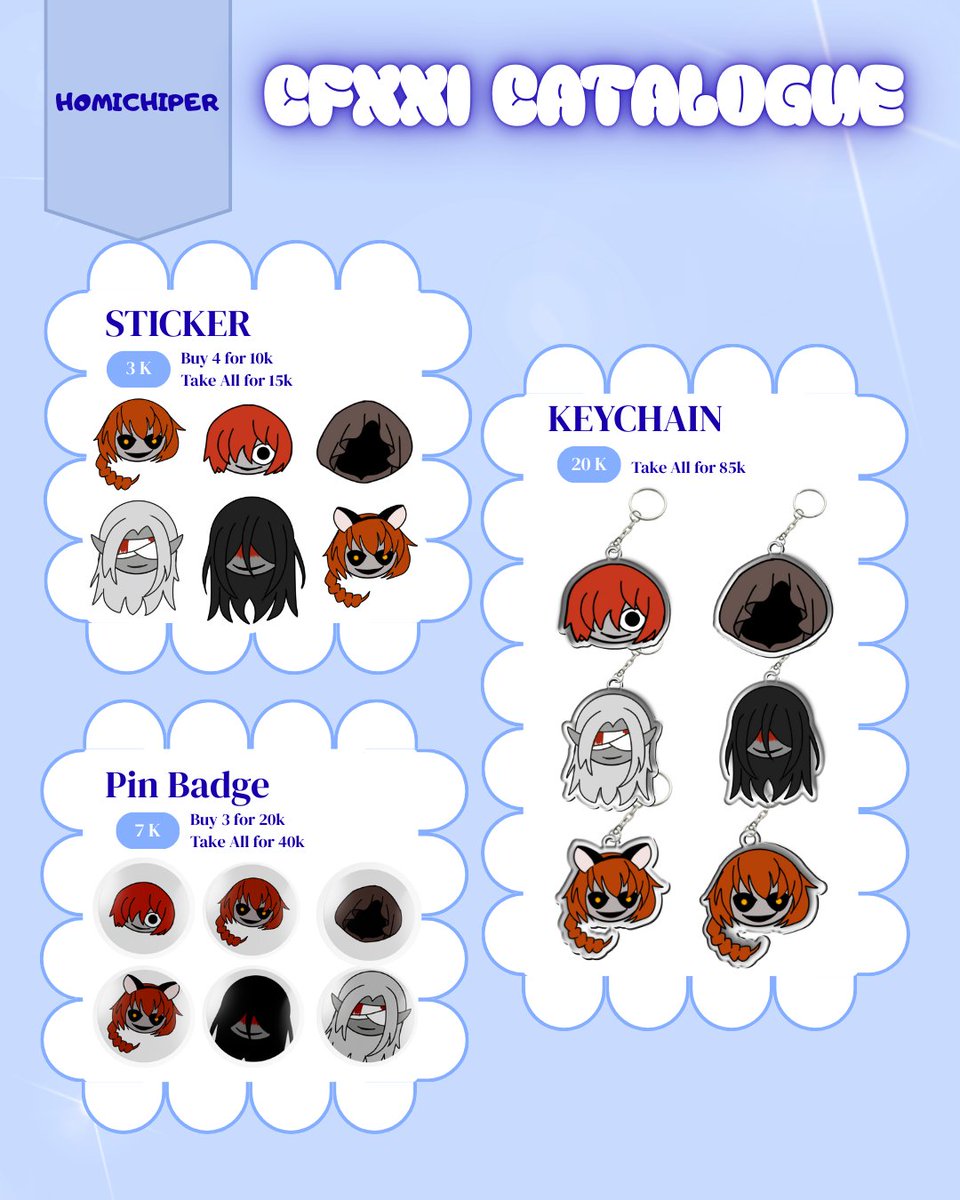AkariSho2's tweet photo. Fandom : #FinalFantasy7 #Homichiper #HazbinHotel
#cf21catalogue #CFXXI #cf21catalog #CF21 #Comifuro21 https://t.co/nkAxbupqww