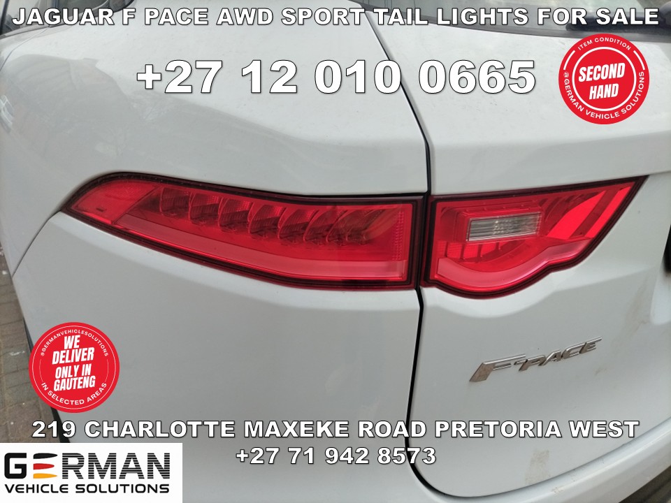 GermanSpares219's tweet image. Jaguar F Pace AWD Sport tail lights for sale
#jaguar #jaguarfpace #jaguarparts #taillights #carspares
German Vehicle Solutions –
Visit us at 219 Charlotte Maxeke Street, Pretoria West, 
germanvehiclesolutions.co.za