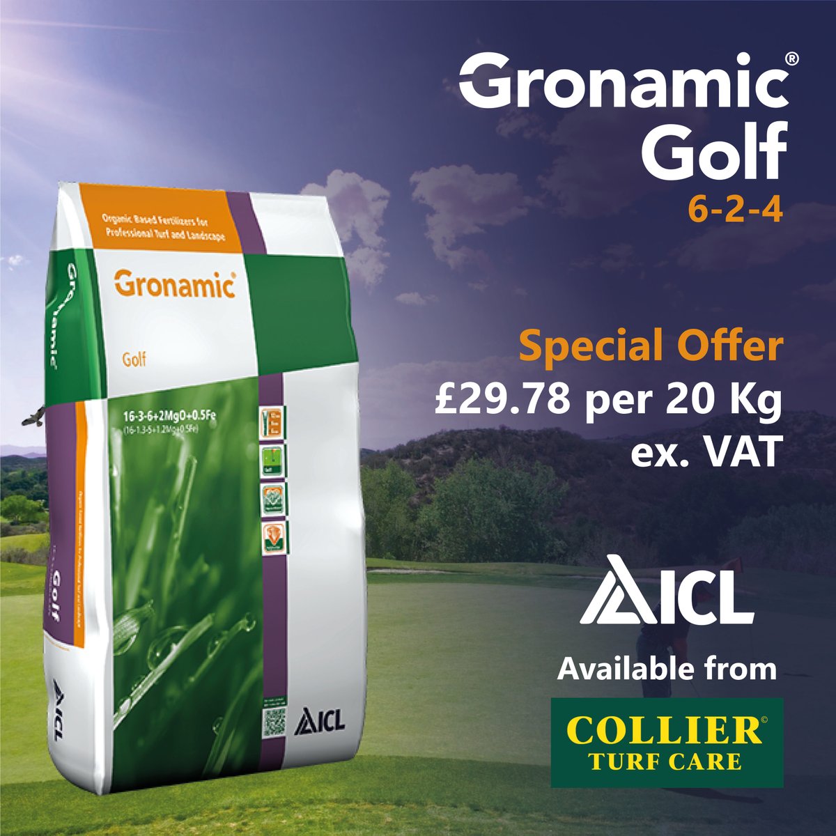 Collier Turf Care (@collierturfcare) on Twitter photo The <a href="/ICL_Turf/">ICL Growing Solutions - Turf & Landscape 🇬🇧🇮🇪</a> Gronamic Golf 6-2-4 is on special offer
Designed to deliver a healthy natural turf response. It combines a unique blend of mineral and plant-based organic nutrition with a proven biostimulant.
ow.ly/xgmh50WAAaV The <a href="/ICL_Turf/">ICL Growing Solutions - Turf & Landscape 🇬🇧🇮🇪</a> Gronamic Golf 6-2-4 is on special offer
Designed to deliver a healthy natural turf response. It combines a unique blend of mineral and plant-based organic nutrition with a proven biostimulant.
ow.ly/xgmh50WAAaV