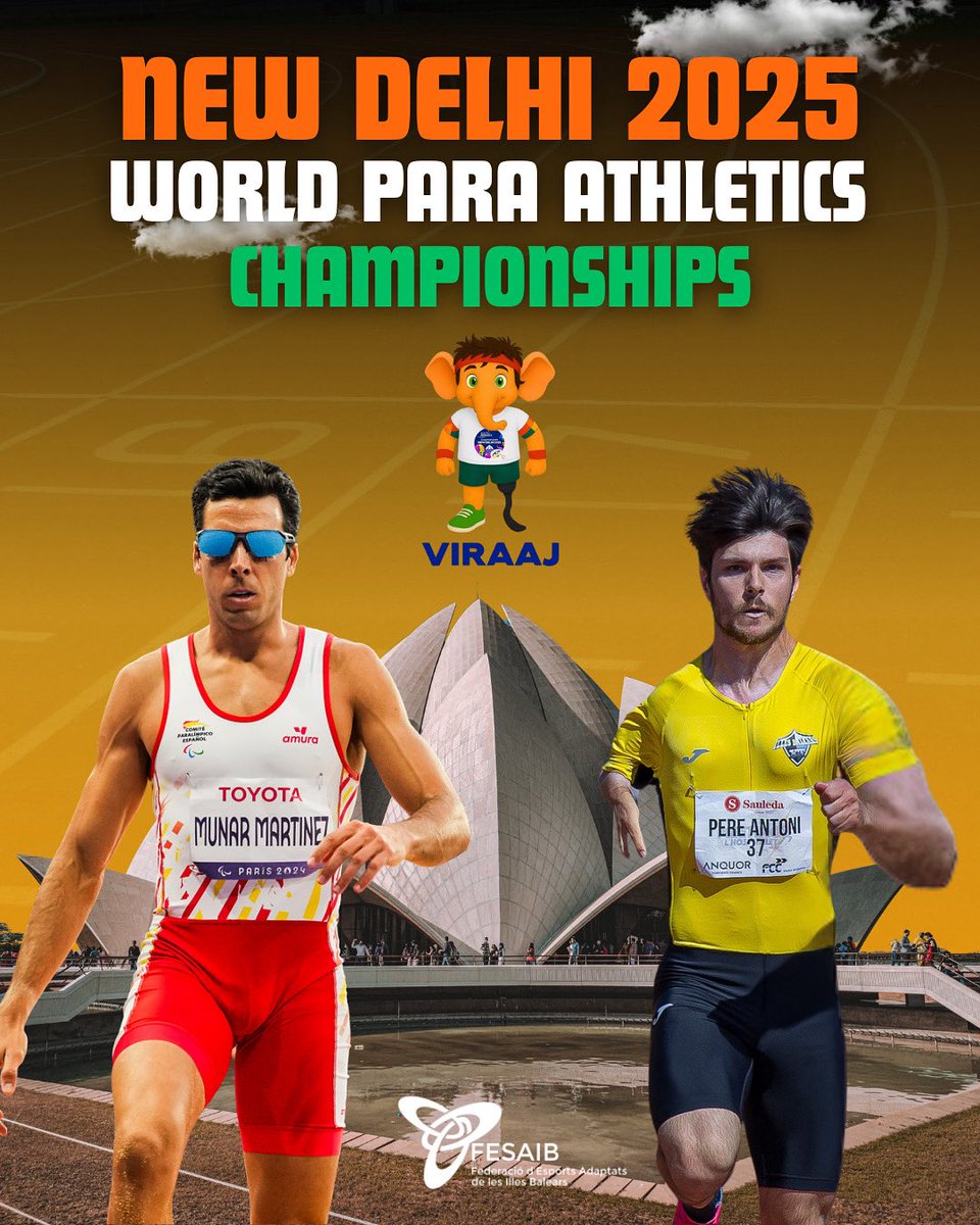 🏃‍♂️✨ Convocatòria Mundial d’Atletisme New Delhi ✨🏃‍♂️

L’atleta calvianer @joanmunarmartinez i l’atleta inquer <a href="/pereantoni_98/">Pere Antoni Gomila</a> , han estat seleccionats pel Mundial d’Atletisme Paralímpic 🌍🇮🇳, que se celebrarà a Nova Delhi, Índia del 27 de setembre al 5 d’octubre 📅🔥

Enhorabona!!