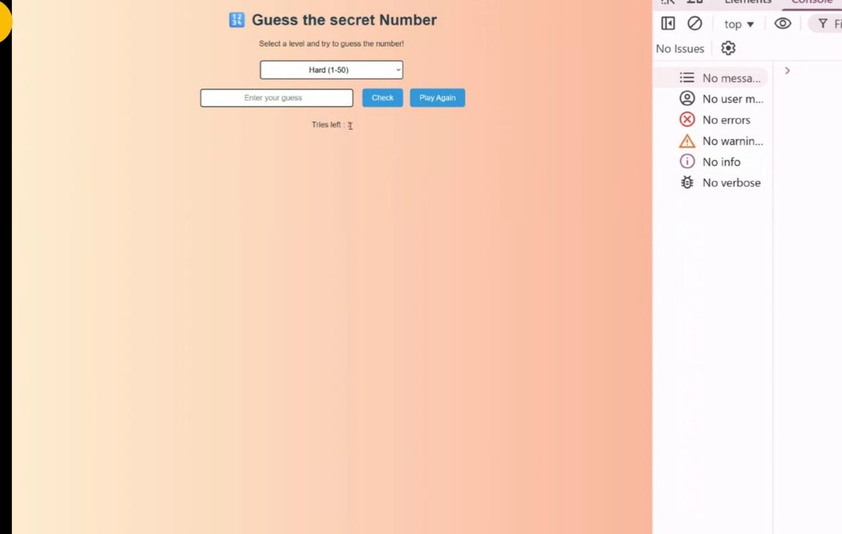 Today in #JS class, we explored the #DOM (Document Object Model) an #API for interacting with #HTML. We used #querySelector and #getElementById to select elements, #innerHTML to update them, and even built a small game✨🔢
<a href="/E_Ehrari/">Ehsan Ehrari</a>
<a href="/f_forough/">Fereshteh Forough</a> 
<a href="/CodeToInspire/">Code to Inspire</a> 
#FrontEnd
#WebDev