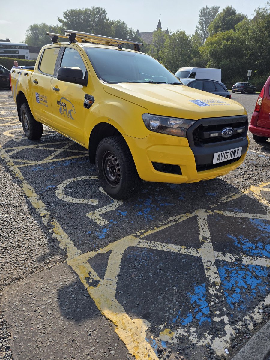 marley247's tweet photo. @transcotland - not a very good example for your people to be setting! Parking, SIDEWAYS across 2 disabled bays at a local shop. https://t.co/CUEqpw3kpc