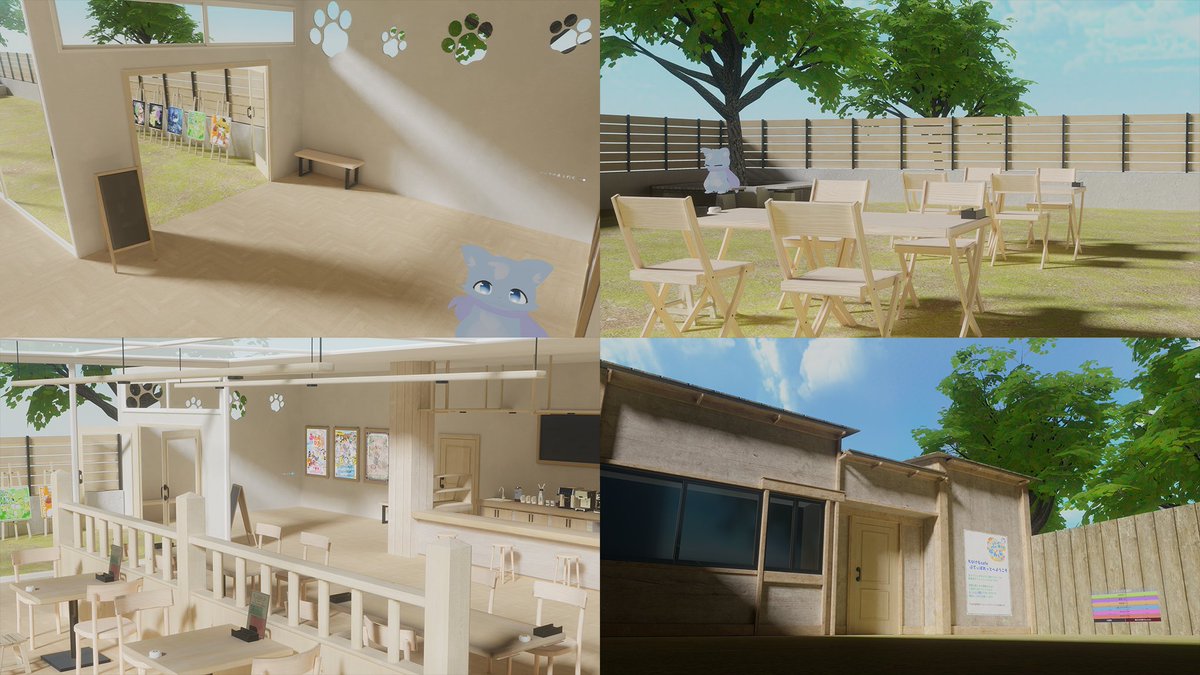 本日から夏アップデートと新店舗の正式オープンです！
夏の限定メニューとテラス席にプールと水鉄砲があります！
#VRCぷてぃぱれっと