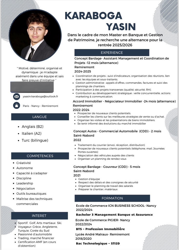 y_krbg's tweet photo. 📢 RECHERCHE ALTERNANCE – URGENT 

Mon entreprise m’a abandonné à un mois de la rentrée 

Je cherche une alternance en banque pour 12 à 24 mois pour mon M1 

📍 Nancy, Vosges, Paris

🔎 Si vous avez des pistes, venez en DM
🤲 Si vous pouvez rt, ça peut faire la différence https://t.co/nNZGYz92Wq