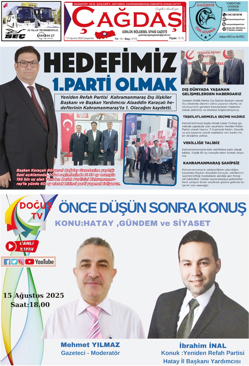 Çağdaş Gazetesi 4.sayfa <a href="/rprefahgantep/">Yeniden Refah Partisi Gaziantep İl Başkanlığı</a> <a href="/rprefahpartisi/">Yeniden Refah Partisi</a> <a href="/erbakanfatih/">Dr. Fatih Erbakan</a>