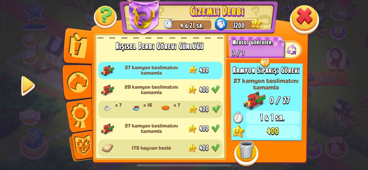 400 puandan 4 görev bitirdim.
Ama 1200 puan görünüyorum. Bu neden olur.
Zaten 5.görevi de kamyon verdi resmen ağılda malzeme kalmadı yapamıyorum da saçma sapan görev.
Atıcam çöpe ama önce yaptıklarım da boşa gidicek
