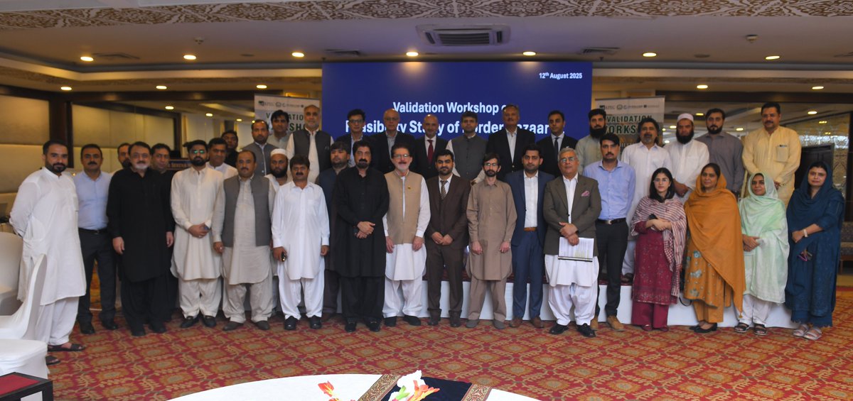 KPEC_Official's tweet photo. KPEC hosts Validation Workshop on Border Bazaar at Torkham
Stakeholders from chambers, trade unions, government &amp; local communities joined to review the feasibility study and shape policies for cross-border trade &amp; local livelihoods.

#KPEC #BorderBazaar #EconomicGrowth #Torkham https://t.co/PfNOTQZYej