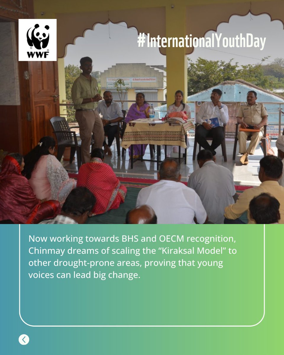 WWFINDIA's tweet photo. This #InternationalYouthDay, WWF-India celebrates young changemakers shaping a greener future 🌱

Meet Chinmay Sawant — a #ConservationCatalyst from Kiraksal, Maharashtra, protecting wildlife &amp; inspiring his community.

#WWFIndia https://t.co/FgVUHnc7VE