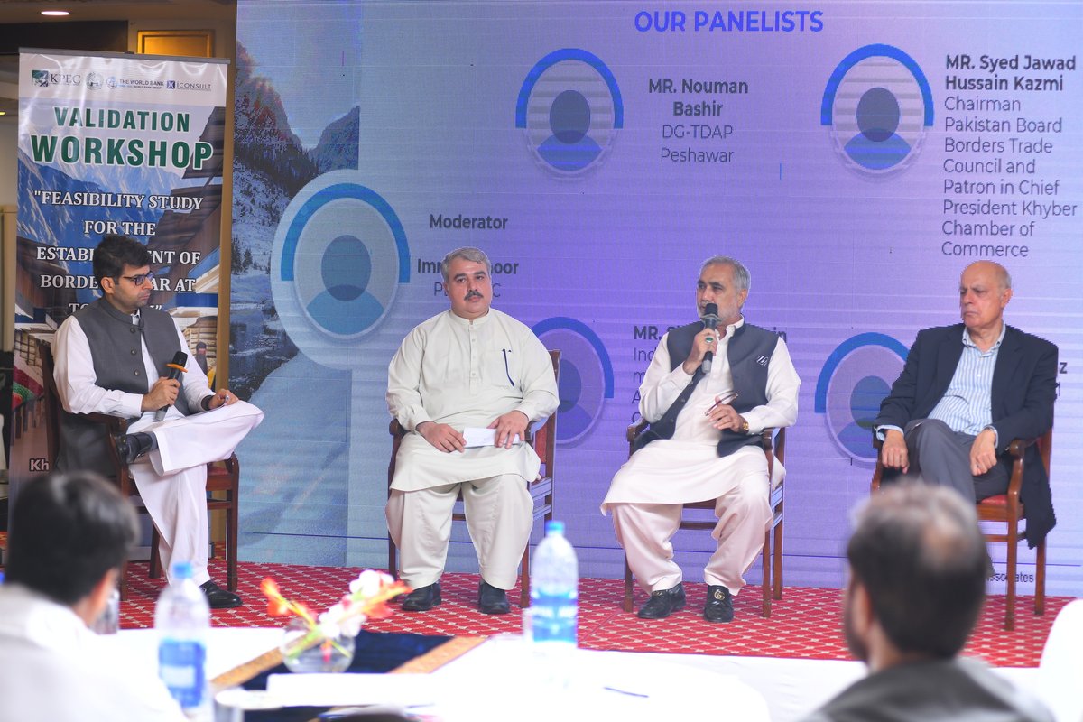 KPEC_Official's tweet photo. KPEC hosts Validation Workshop on Border Bazaar at Torkham
Stakeholders from chambers, trade unions, government &amp; local communities joined to review the feasibility study and shape policies for cross-border trade &amp; local livelihoods.

#KPEC #BorderBazaar #EconomicGrowth #Torkham https://t.co/PfNOTQZYej
