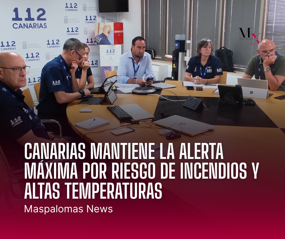 🔥🌡 Canarias mantiene la alerta máxima por incendios y altas temperaturas

👀 Lee toda la información aquí: maspalomasnews.com/canarias-manti…

#Canarias #GranCanaria #MaspalomasNews #NoticiasDeCanarias #AlertaIncendios #AltasTemperaturas #Calima