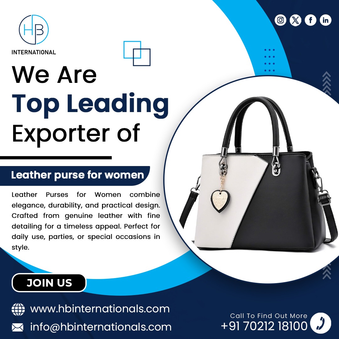 hbintexport's tweet photo. 🌍 Worldwide Elegance, Crafted in Leather ✨
📧 info@hbinternationals.com
📱 +91-7021218100
🔗 https://t.co/YLFyN2xmJg
#HBInternational #LeatherPurse #PremiumLeather #LeatherPurseForWomen #ExportQuality #WorldwideExport #LuxuryAccessories #StylishLeatherBag #MadeInIndia https://t.co/XoSUj4Ao4C