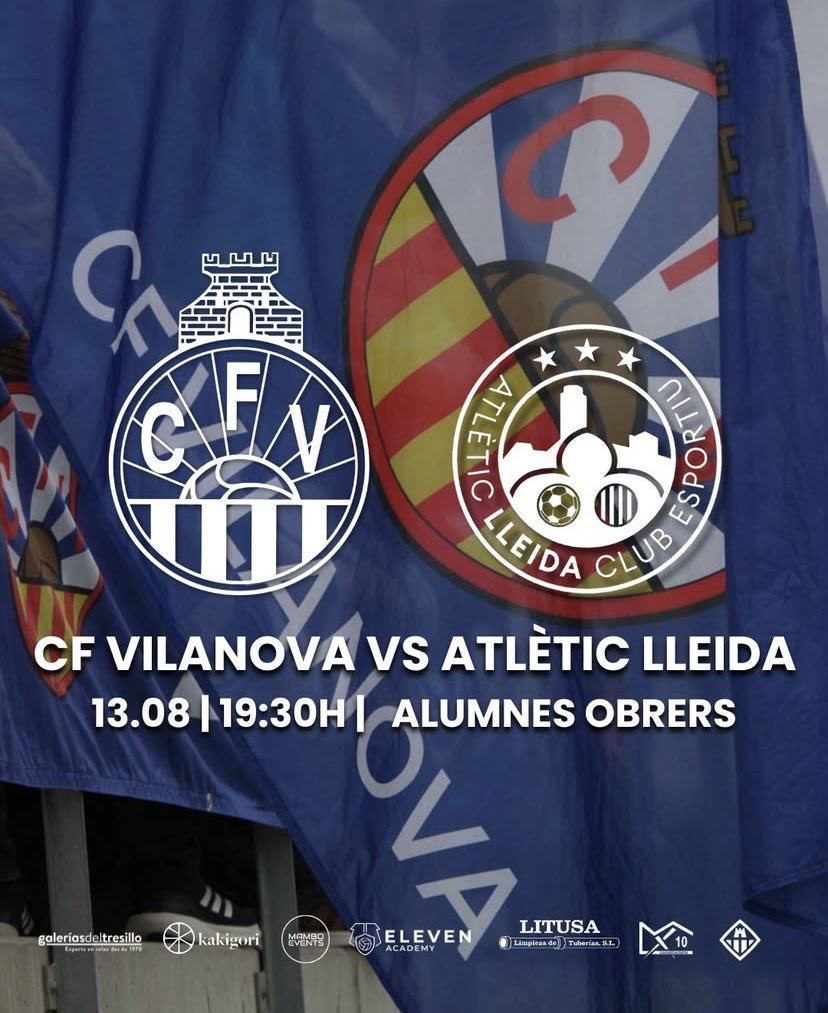 cfvng's tweet photo. 🔵 MATCH DAY ⚪️

📅 13.08 
⌚️ 19:30h
🏟️ Alumnes Obrers
🆚 @atleticlleida 
🎫 Accés lliure

Aprofita per:

🪪 Renovar l’abonament

🆕 Donar-te d’alta

👕Reservar la nova samarreta

Vine a animar l’equip‼️

#forçavilanova #3RFEF https://t.co/b9PJBtCV2J