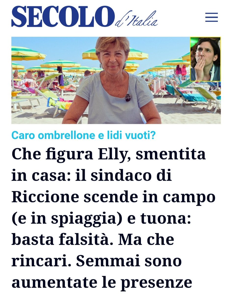 riktroiani's tweet image. Il sindaco di #Riccione, indipendente di centrosinistra, sconfessa allarmi e accuse di Elly #Schlein e compagni: "Nessun aumento delle tariffe e le presenze sono cresciute". 

E aggiunge: "Il rapporto qualità-prezzi è eccellente. Ho verificato di persona". E snocciola i dati…
