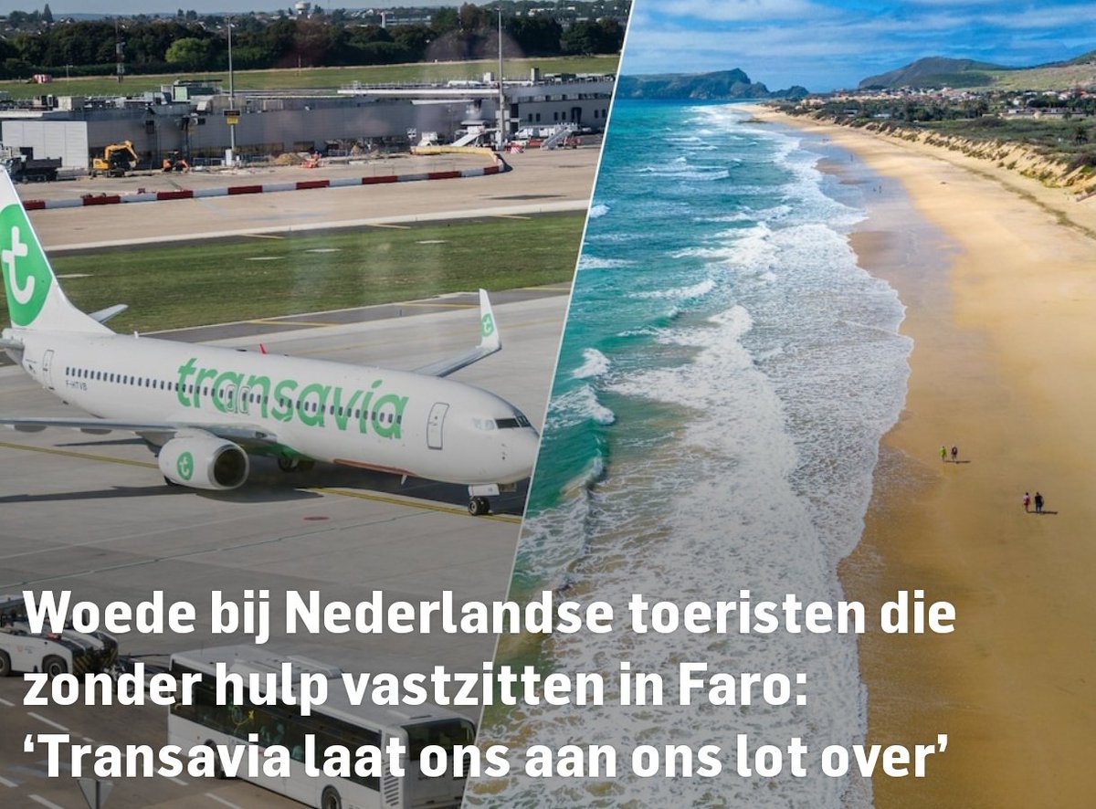 maartenbrink's tweet image. Het is dus niet alleen bij #KLM een zooitje. Herkenbare verhalen. Al vanaf 7 juli aan het wachten op een reactie van KLM vanwege gecancelde vlucht.
Woede bij Nederlandse toeristen die zonder hulp vastzitten in #Faro: ‘#Transavia laat ons aan ons lot over’

ad.nl/binnenland/woe…