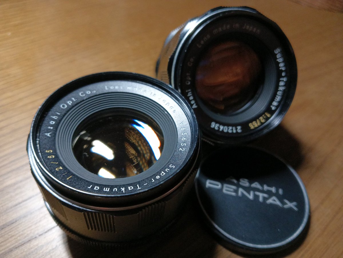 XNL163's tweet photo. いわゆる黄色タクマー（黄タク）。スーパータクマーの55mmF2.0であるが、これ、ネットの情報だけ見てても、素性がとても面白い。タクマー史最大の謎。

#SuperTakumar
#黄色タクマー https://t.co/XNetcAD16B