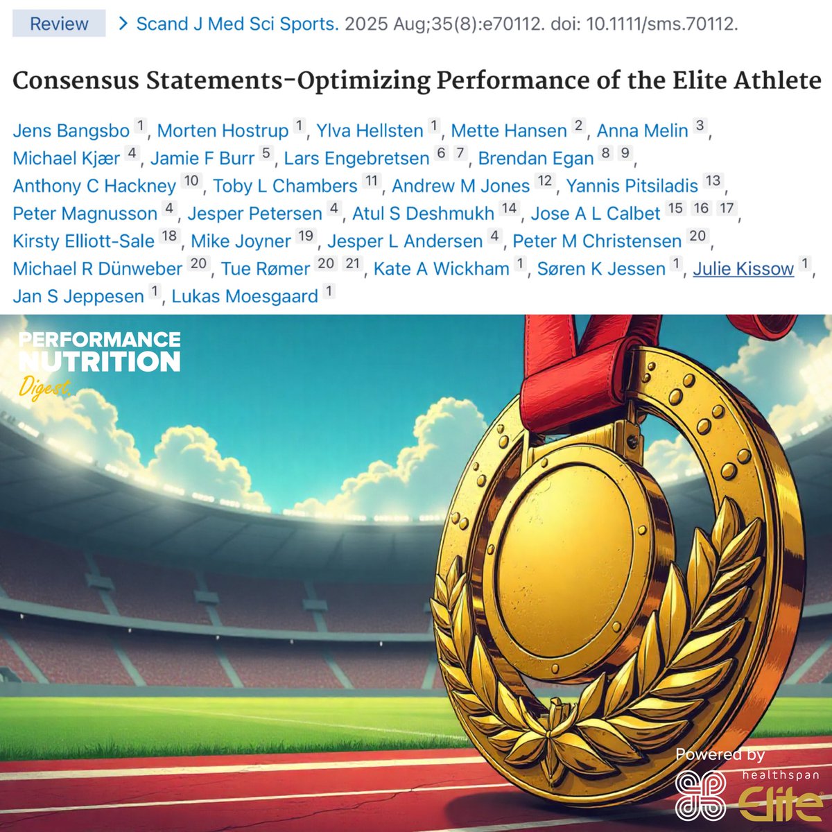 Optimising performance of the elite athlete 🏆

This new review paper was derived from the International Consensus Conference "Optimising Performance of the Elite Athlete" 🎤

Including scientists, coaches and athletes to establish evidence-based consensus statements aimed at