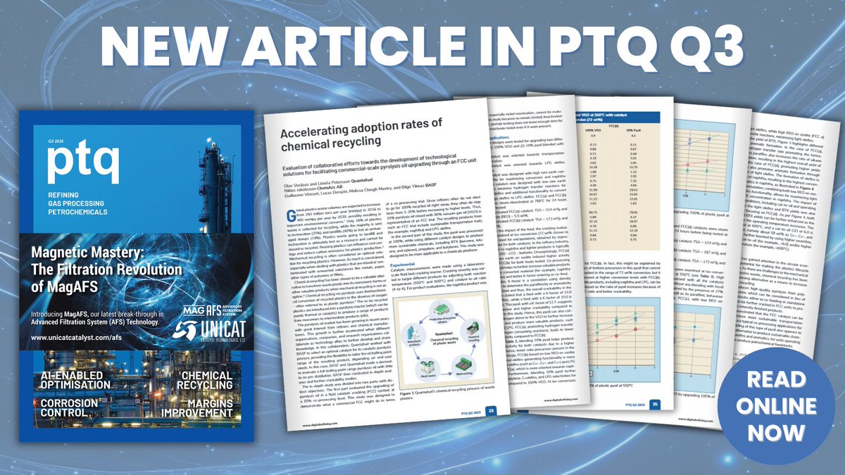 Digital Refining (@digitalrefining) on Twitter photo 🏭OUT NOW: Accelerating adoption rates of chemical recycling. Evaluation of collaborative efforts in development of technological solutions for facilitating commercial-scale pyrolysis #oil upgrading through FCC unit, <a href="/Quantafuel_ASA/">Quantafuel ASA</a> , ChemAcc AB & <a href="/BASF/">BASF</a> - digitalrefining.com/article/100329… 🏭OUT NOW: Accelerating adoption rates of chemical recycling. Evaluation of collaborative efforts in development of technological solutions for facilitating commercial-scale pyrolysis #oil upgrading through FCC unit, <a href="/Quantafuel_ASA/">Quantafuel ASA</a> , ChemAcc AB & <a href="/BASF/">BASF</a> - digitalrefining.com/article/100329…